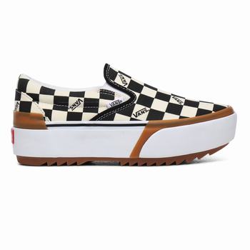 Vans Checkerboard Classic Stacked - Naisten Platform kengät - Monivärinen/Valkoinen